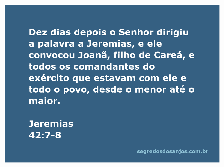 Jeremias convocando os comandantes do exército e o povo em uma reunião.