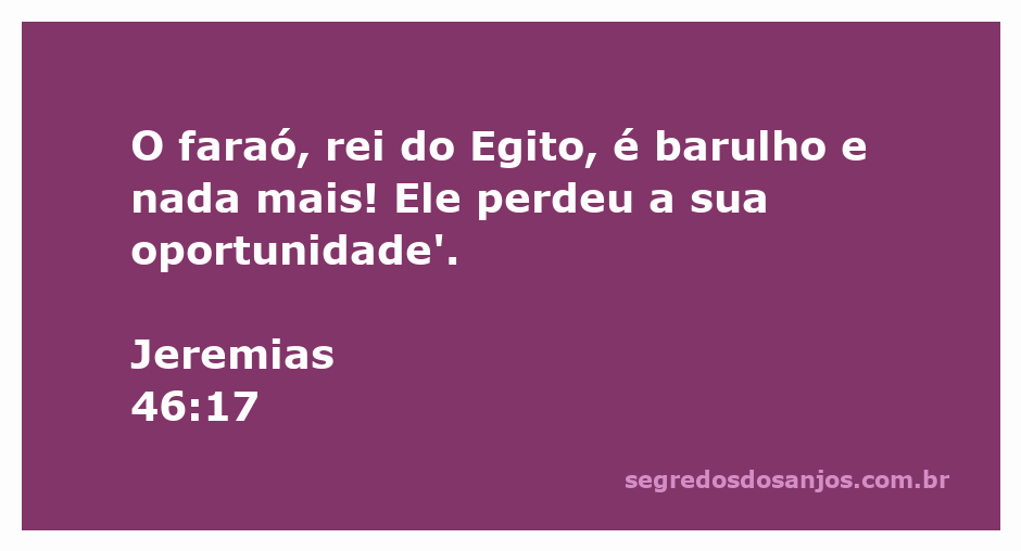 Imagem representativa do faraó do Egito simbolizando ruína e perda de oportunidade.