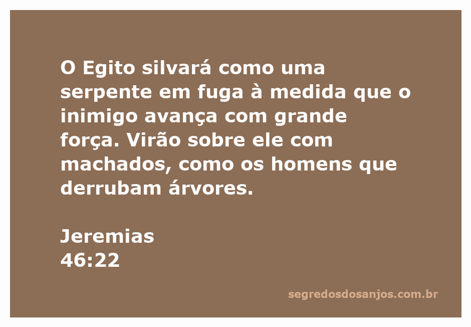 Imagem representando o Egito em fuga, simbolizada por uma serpente, enquanto inimigos se aproximam com machados.