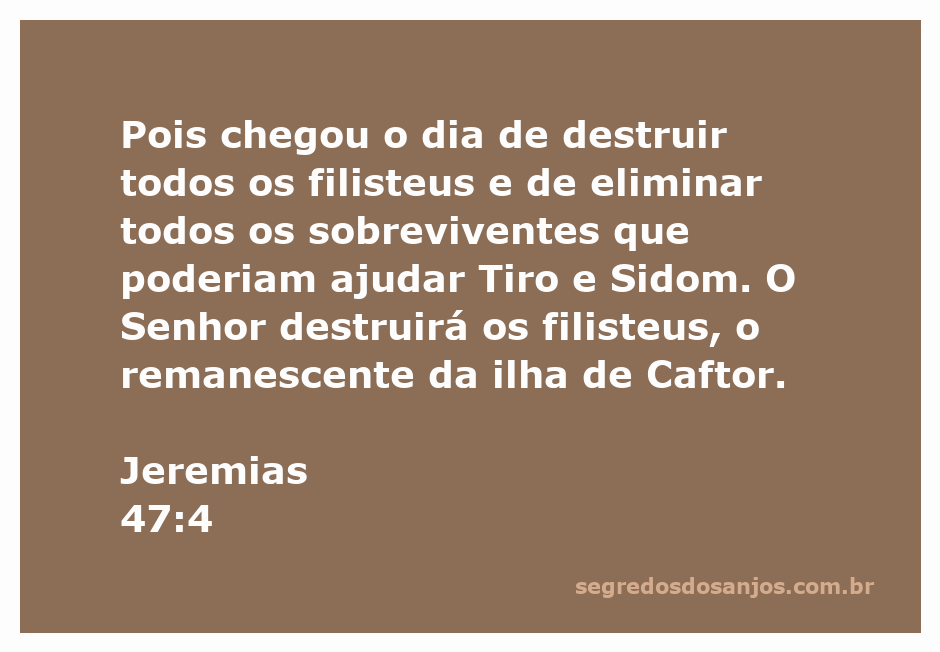 Representação artística da profecia de Jeremias sobre a destruição dos filisteus.