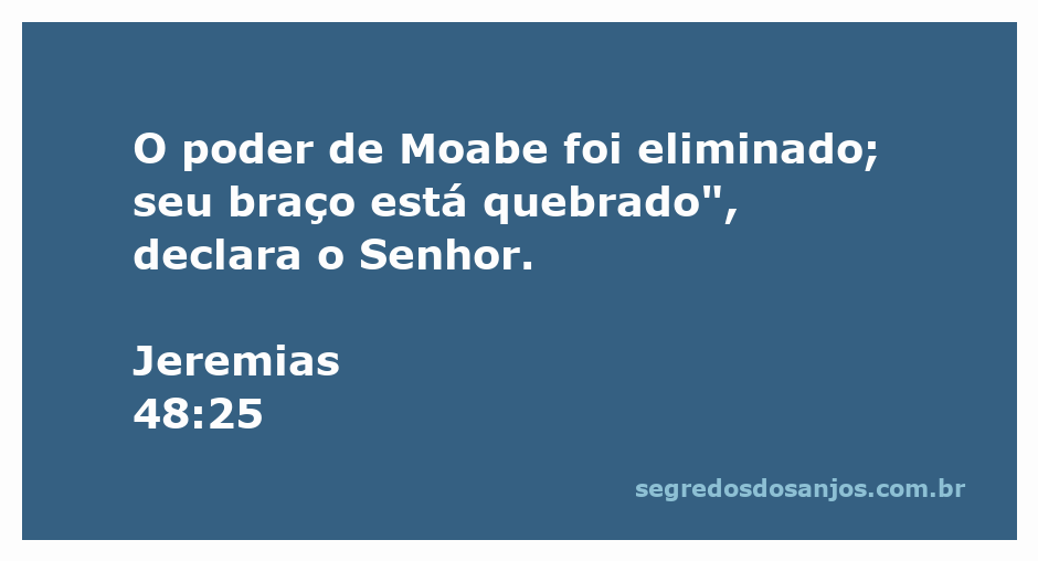 Imagem representativa do versículo Jeremias 48:25, destacando a eliminação do poder de Moabe e a declaração do Senhor.