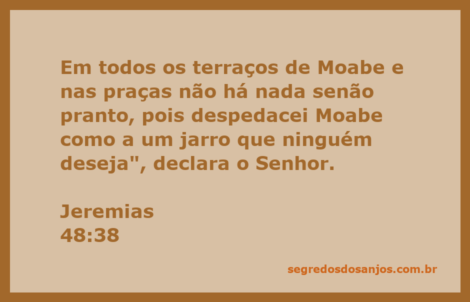 Ilustração representativa do pranto e desolação em Moabe, conforme descrito em Jeremias 48:38.
