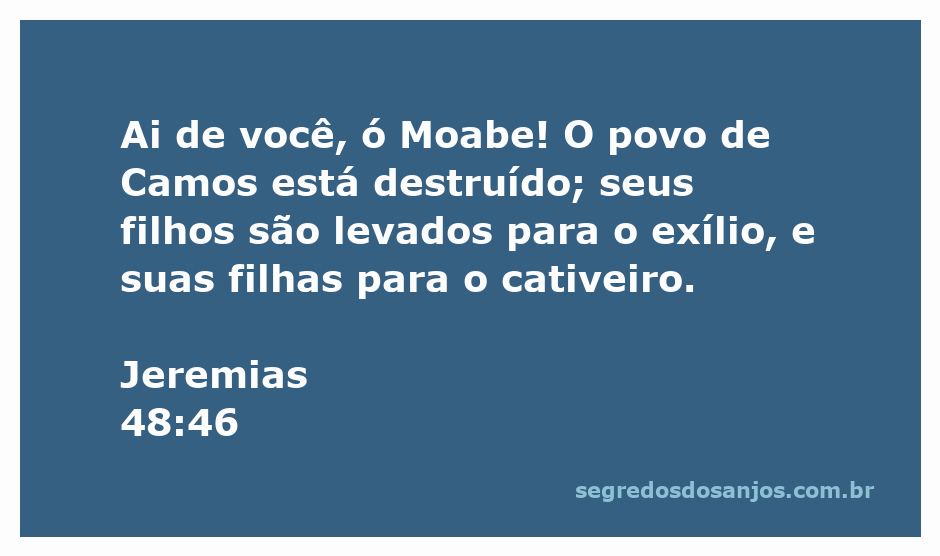 Imagem representativa do lamento sobre a destruição de Moabe e o exílio de seu povo, conforme Jeremias 48:46.