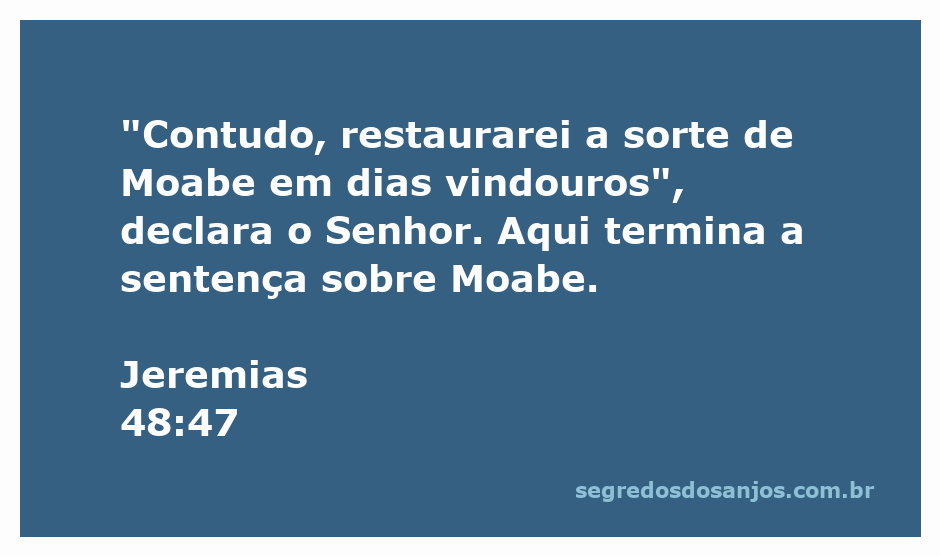 Imagem representando a restauração de Moabe conforme Jeremias 48:47.