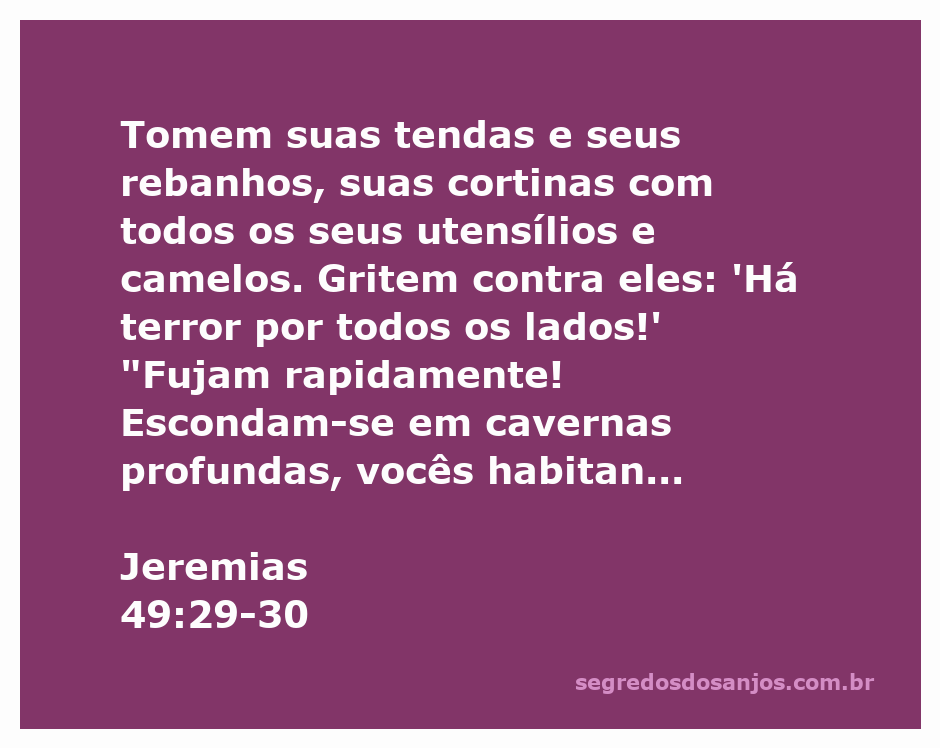 Imagem representativa da passagem bíblica Jeremias 49:29-30, mostrando habitantes de Hazor fugindo com seus rebanhos e pertences em meio ao terror.