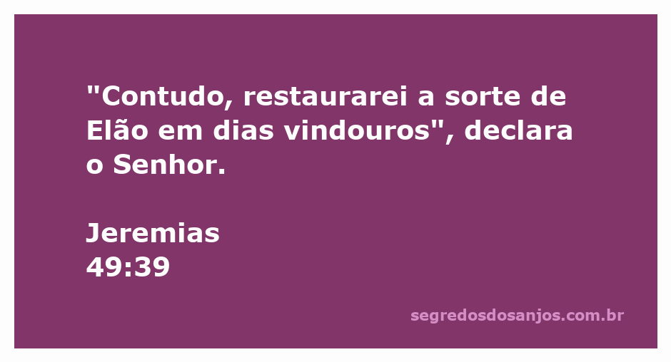 Imagem que representa a restauração de Elão conforme Jeremias 49:39.