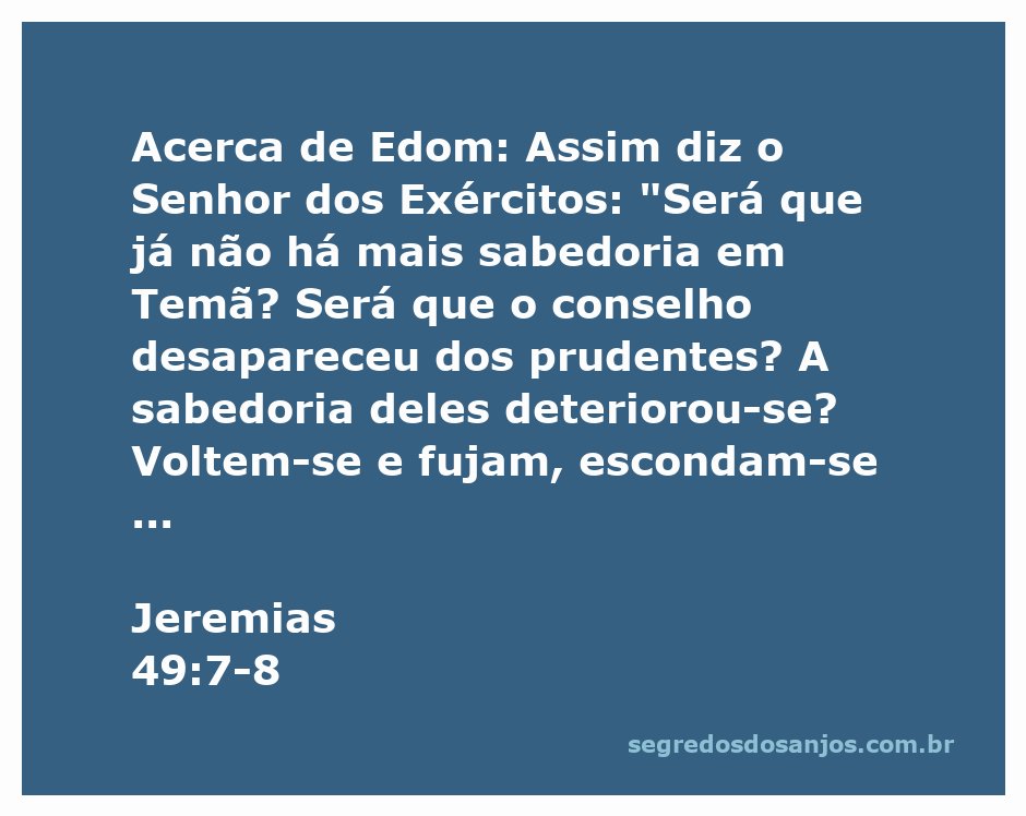 Imagem representativa da passagem Jeremias 49:7-8, destacando a sabedoria perdida de Edom e o chamado ao arrependimento.