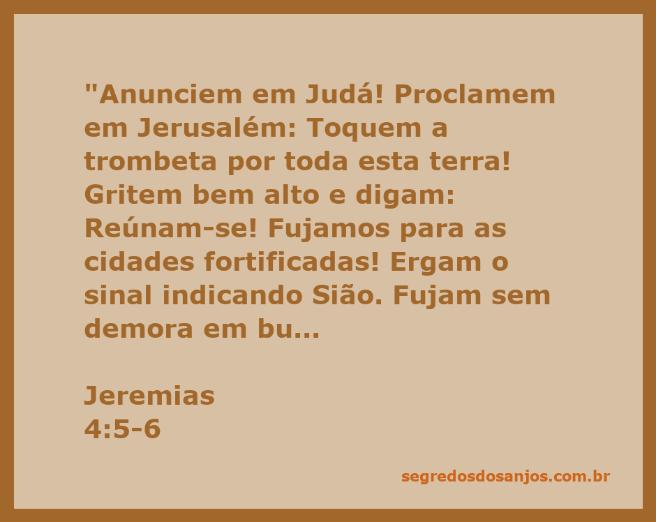 Imagem representando o chamado à ação em Jeremias 4:5-6, com um fundo de cidades fortificadas e uma trombeta sendo tocada.