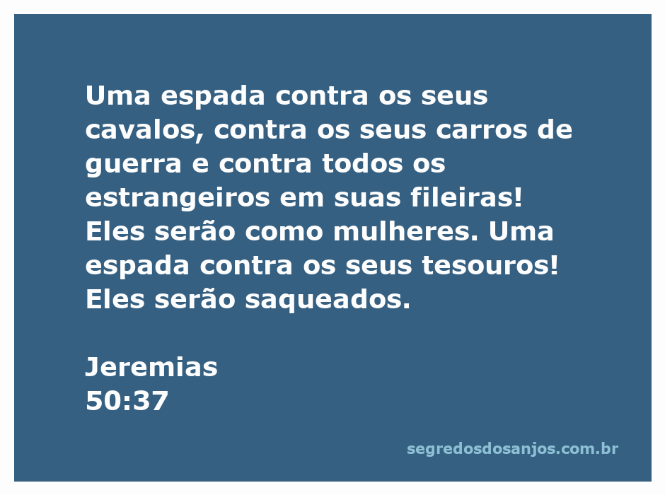 Imagem representativa de Jeremias 50:37, simbolizando a destruição dos exércitos inimigos e a vulnerabilidade das nações