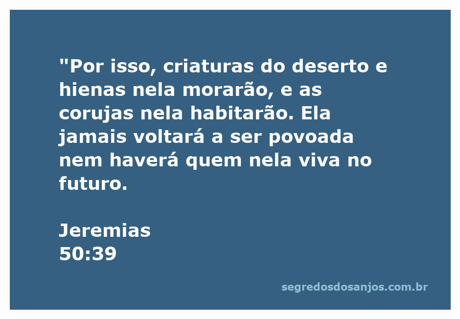 Imagem representativa do deserto com criaturas como hienas e corujas, simbolizando a desolação da Babilônia segundo Jeremias 50:39.