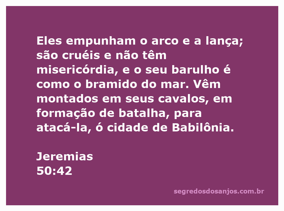 Ilustração de guerreiros montados em cavalos, armados com arcos e lanças, prontos para atacar a cidade de Babilônia.