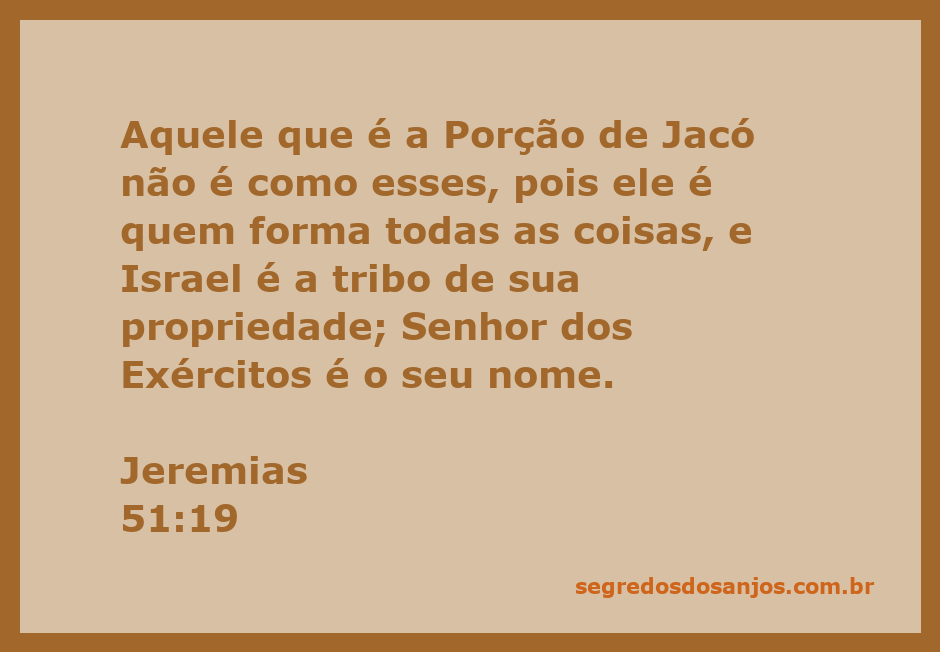 Ilustração de Jeremias 51:19, representando a soberania de Deus sobre Israel.