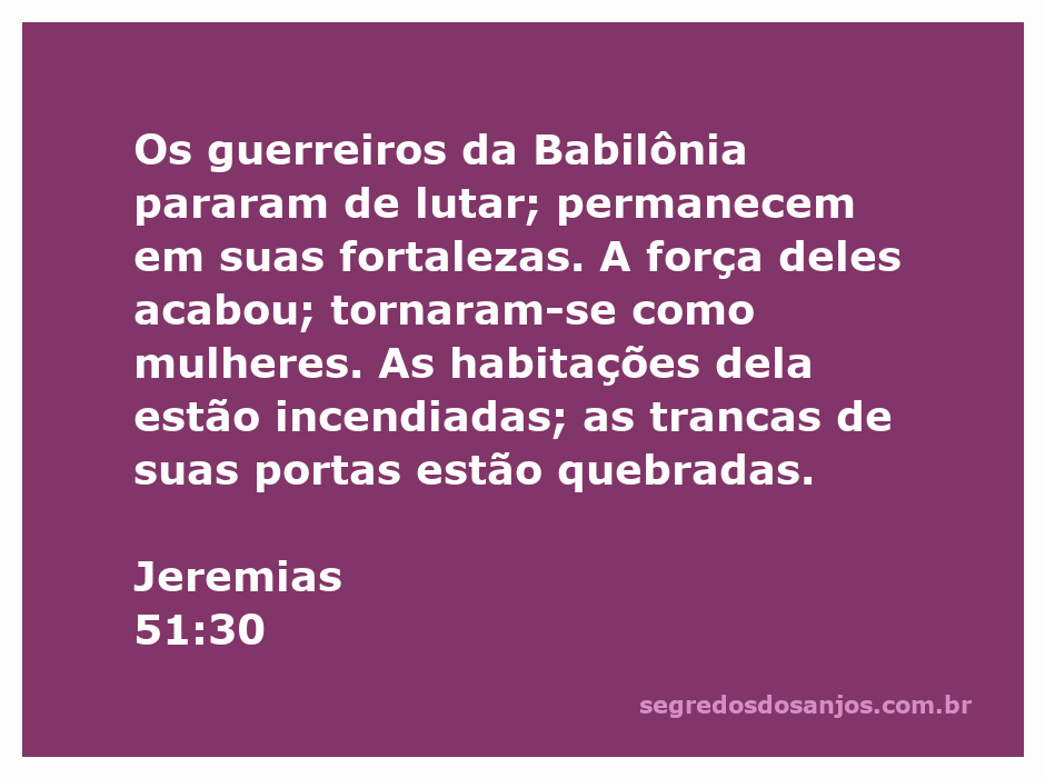 Ilustração representando a rendição dos guerreiros da Babilônia, com suas fortalezas em chamas e portas quebradas.