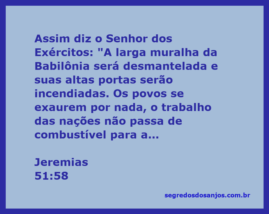 Imagem representando a destruição das muralhas de Babilônia com chamas ao fundo, simbolizando o juízo de Deus conforme Jeremias 51:58.