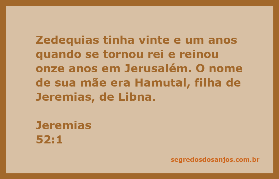 Imagem representativa da passagem bíblica Jeremias 52:1 sobre Zedequias, rei de Jerusalém.