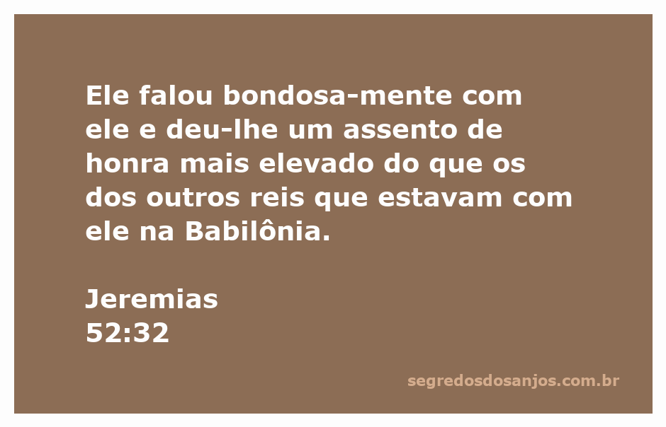 Ilustração do rei da Babilônia oferecendo um assento de honra a um prisioneiro, representando bondade e dignidade.