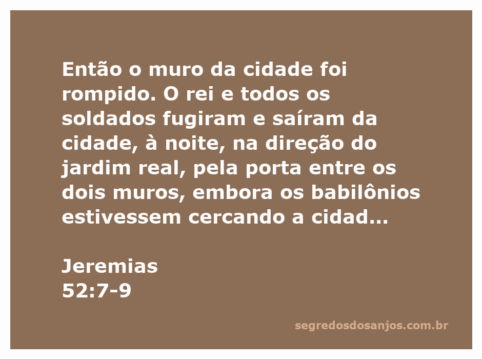 Ilustração da fuga do rei Zedequias durante a destruição de Jerusalém, conforme descrito em Jeremias 52:7-9.