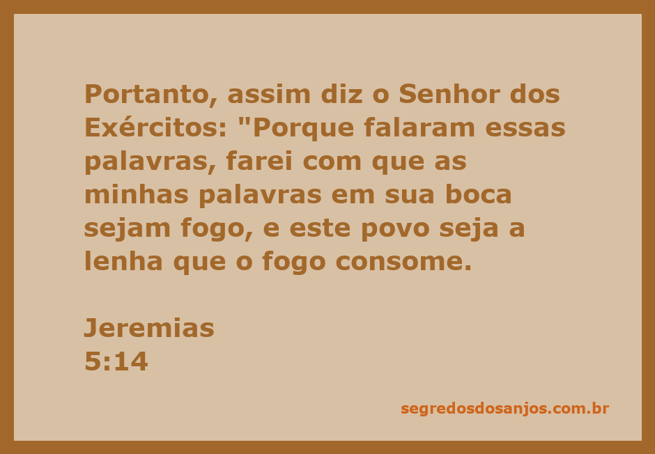 Imagem representativa de Jeremias 5:14, mostrando fogo e lenha simbolizando as palavras do Senhor.