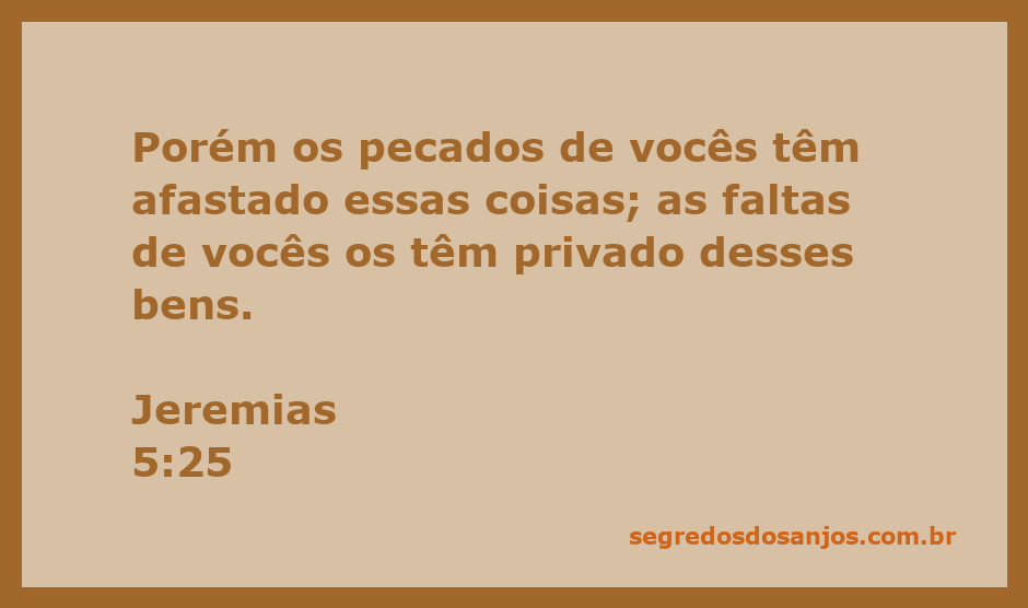 Ilustração representando o versículo Jeremias 5:25 sobre os pecados e suas consequências