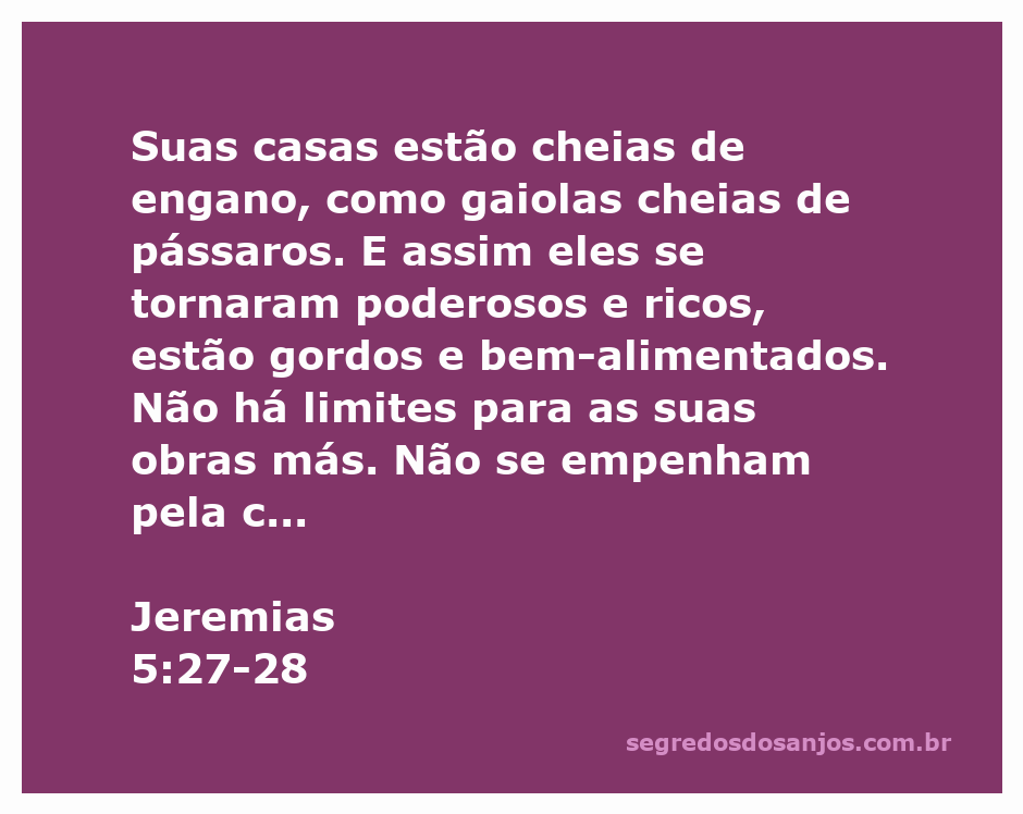 Ilustração de casas cheias de engano, simbolizando a opressão e a injustiça social mencionadas em Jeremias 5:27-28.