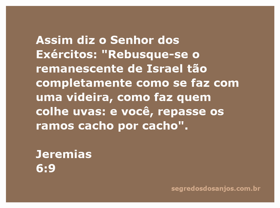 Ilustração da colheita de uvas, representando a passagem de Jeremias 6:9 sobre a busca pelo remanescente de Israel.