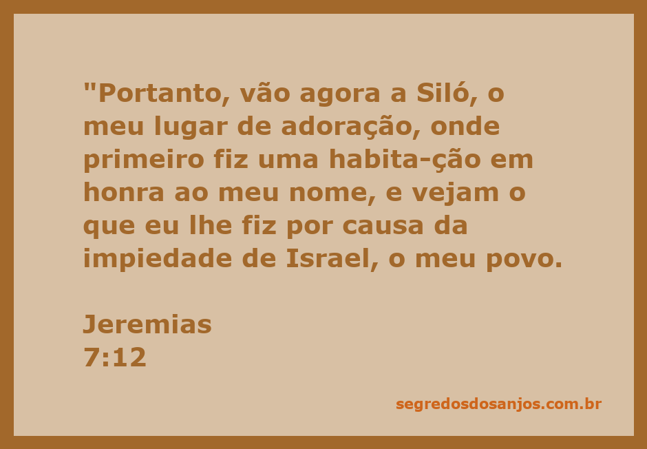 Imagem representativa da antiga cidade de Siló, local de adoração mencionado em Jeremias 7:12