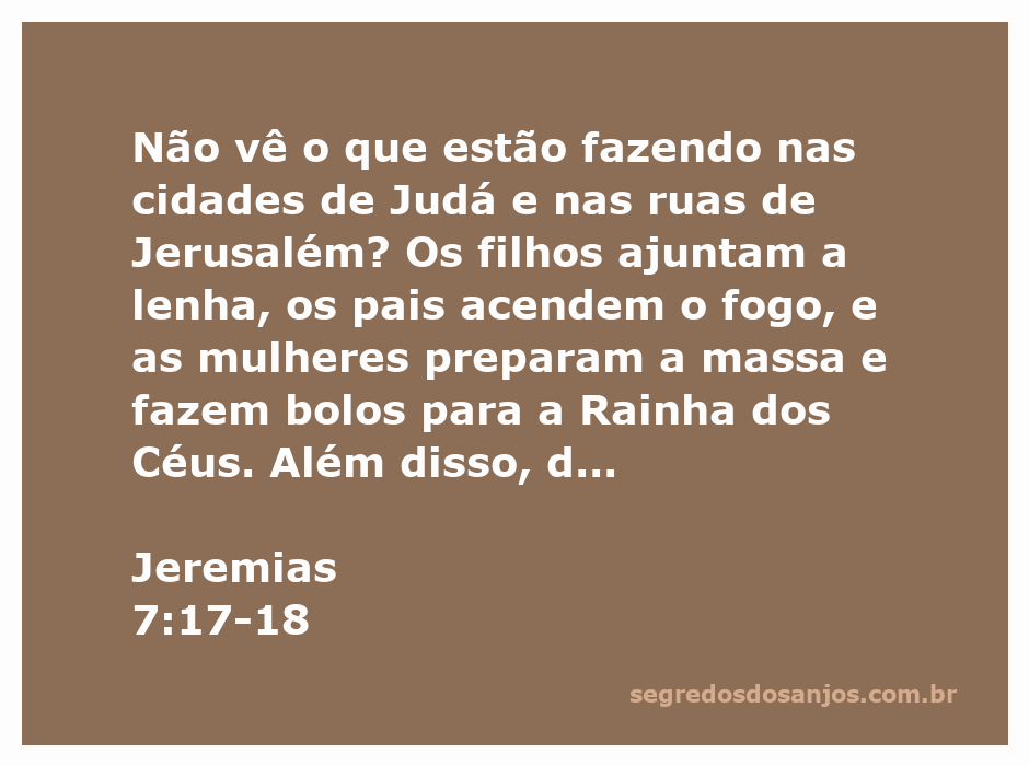 Imagem representativa da passagem Jeremias 7:17-18, mostrando a adoração a deuses estranhos em Judá e Jerusalém.