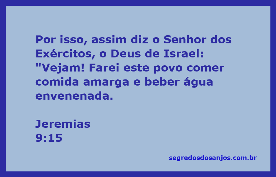 Imagem que representa Jeremias 9:15, com uma ilustração de comida amarga e água envenenada, simbolizando a advertência de Deus ao povo de Israel.