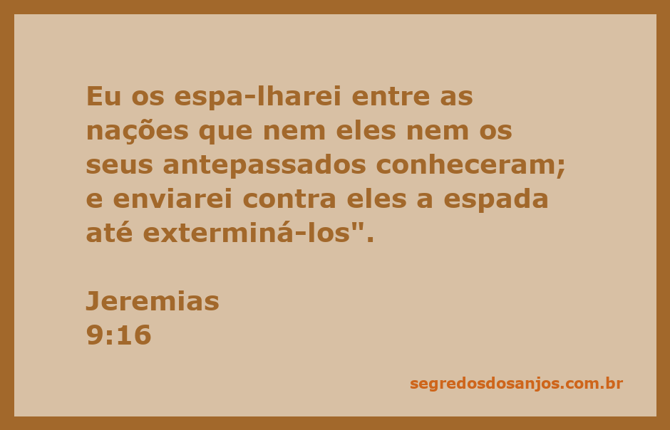 Ilustração do versículo Jeremias 9:16, retratando a dispersão e a advertência de Deus ao Seu povo.