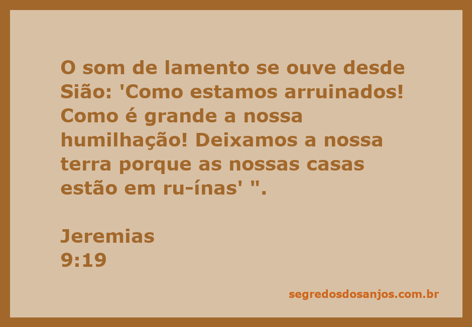 Ilustração representando o lamento e a desolação de Sião, evocando a passagem de Jeremias 9:19.