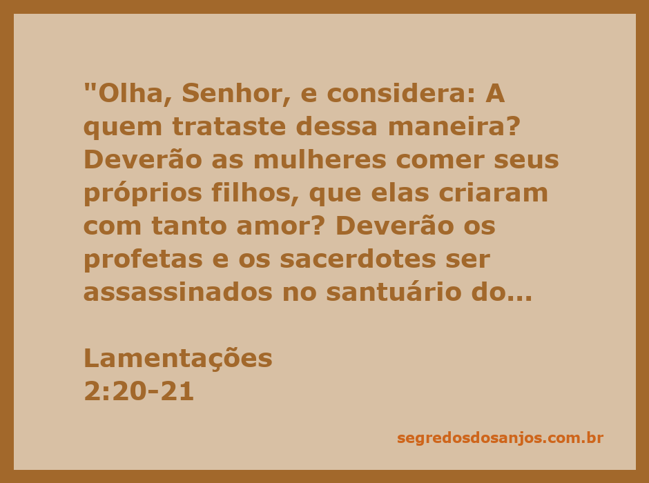 Imagem que representa a desolação e o sofrimento descritos em Lamentações 2:20-21, com figuras de mulheres e crianças em uma cena de tristeza e desespero.