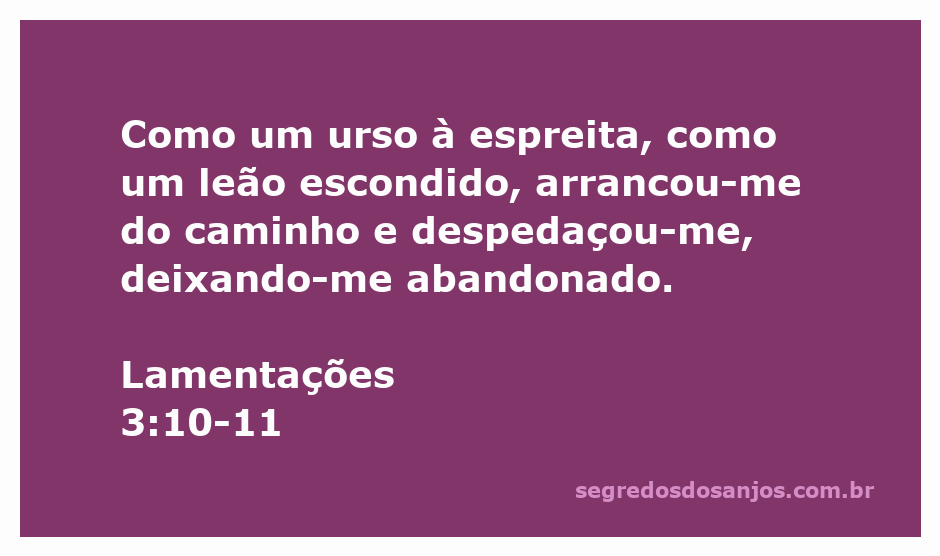 Imagem representando um urso e um leão, simbolizando a perseguição e o desamparo descritos em Lamentações 3:10-11.