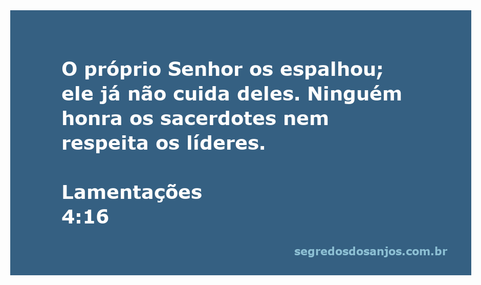 Imagem representativa da desolação em Lamentações 4:16, mostrando a falta de cuidado do Senhor pelos sacerdotes e líderes.
