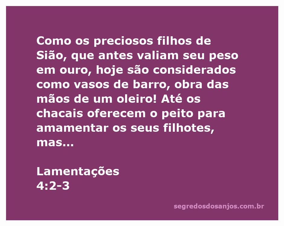 Imagem que representa a tristeza e a perda dos preciosos filhos de Sião, simbolizados por vasos de barro em contraste com a riqueza anterior.