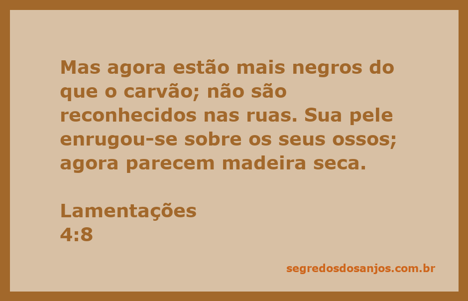 Imagem representando a tristeza e desolação descrita em Lamentações 4:8, com figuras sombrias em um ambiente urbano.