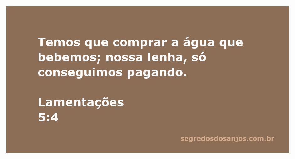 Imagem que representa a dificuldade de acesso à água e lenha, simbolizando a luta e o sofrimento do povo em Lamentações 5:4.