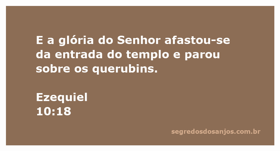 A imagem representa a glória do Senhor afastando-se da entrada do templo e repousando sobre os querubins, conforme Ezequiel 10:18.