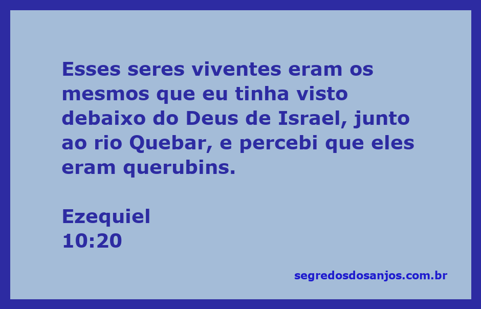 Querubins vistos por Ezequiel sob a presença de Deus junto ao rio Quebar.