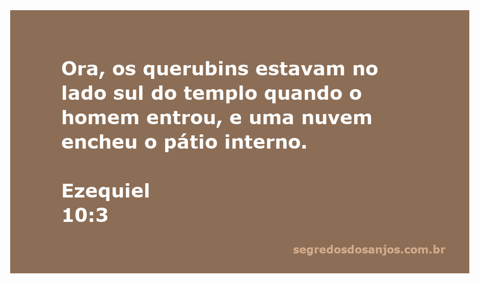 Imagem dos querubins no templo de Ezequiel, representando a presença divina.