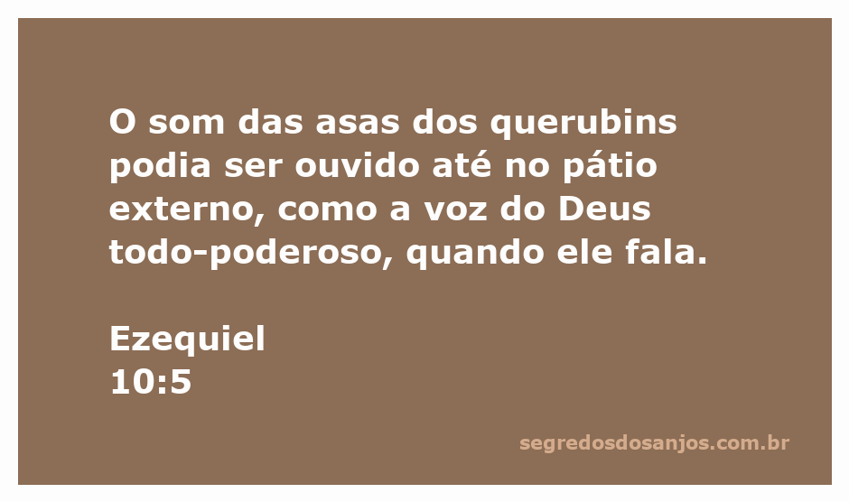Imagem representando os querubins com asas, simbolizando a presença de Deus e sua voz poderosa.