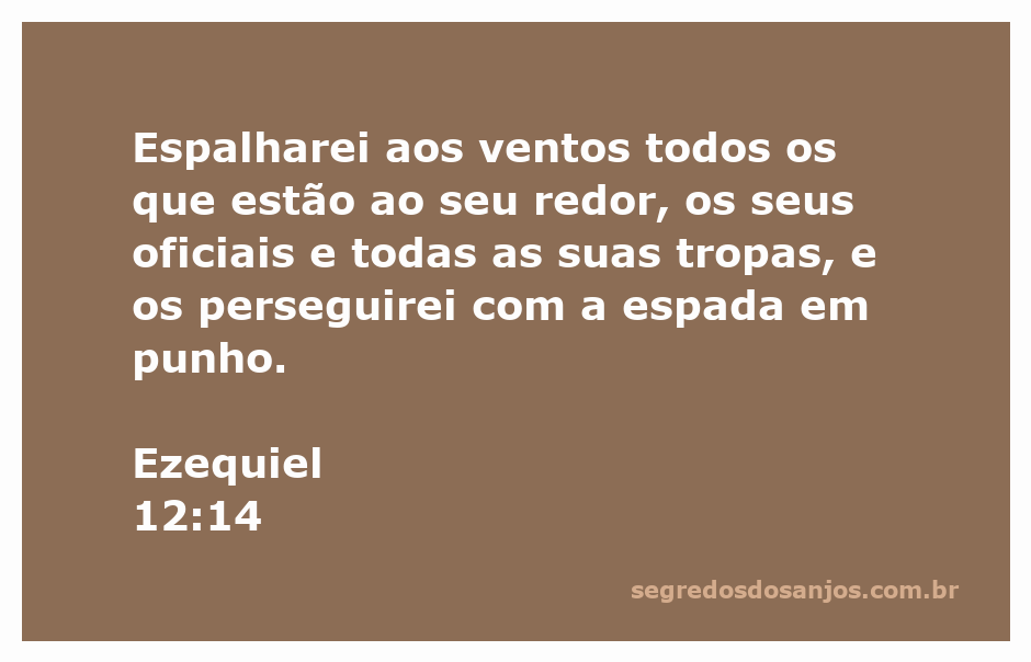 Ilustração de Ezequiel 12:14, simbolizando a dispersão de oficiais e tropas ao vento com uma espada em punho.