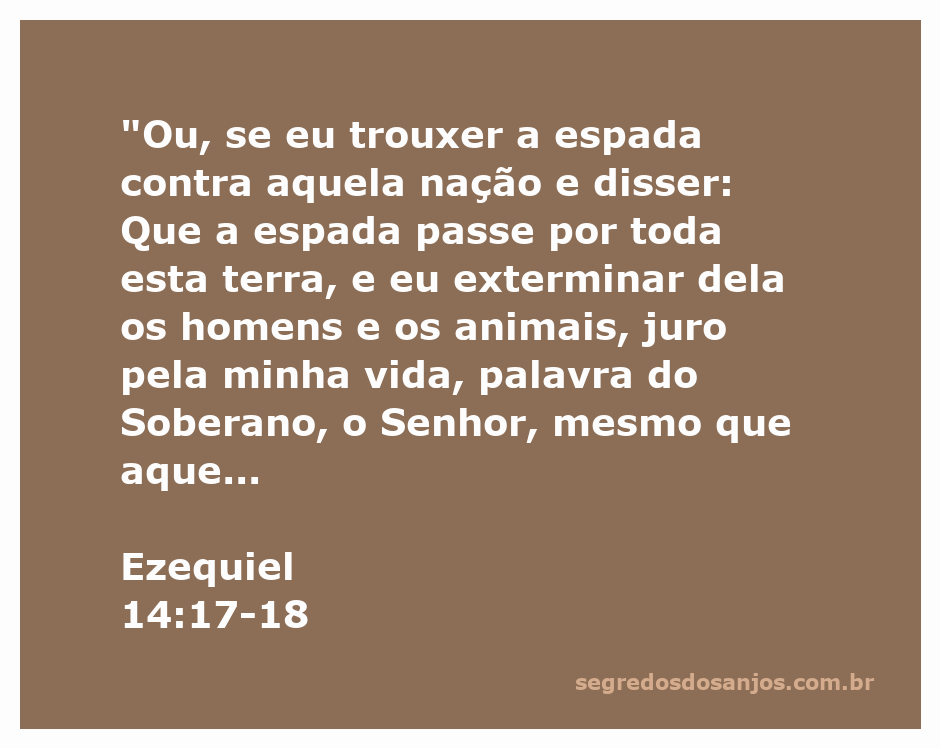 Ilustração da passagem de Ezequiel 14:17-18, representando a espada de Deus e a proteção limitada dos justos.