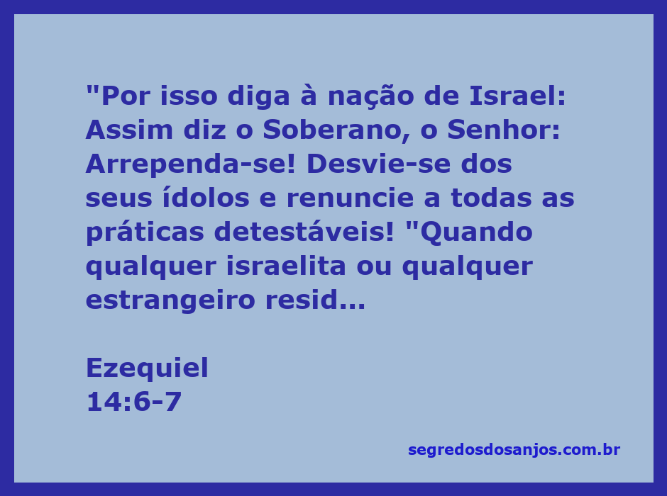 Imagem representativa do arrependimento e da renúncia aos ídolos conforme Ezequiel 14:6-7.