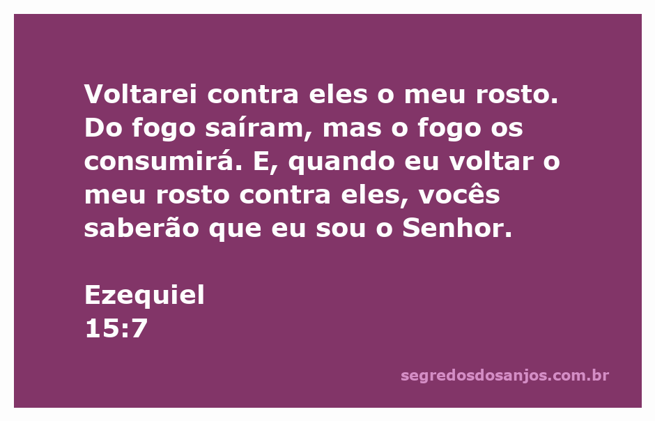 Ilustração da passagem de Ezequiel 15:7, representando a ira de Deus e o fogo consumindo.