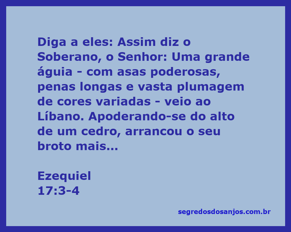Uma ilustração representando Ezequiel 17:3-4, mostrando uma águia poderosa sobre um cedro no Líbano, simbolizando a mensagem de Deus.