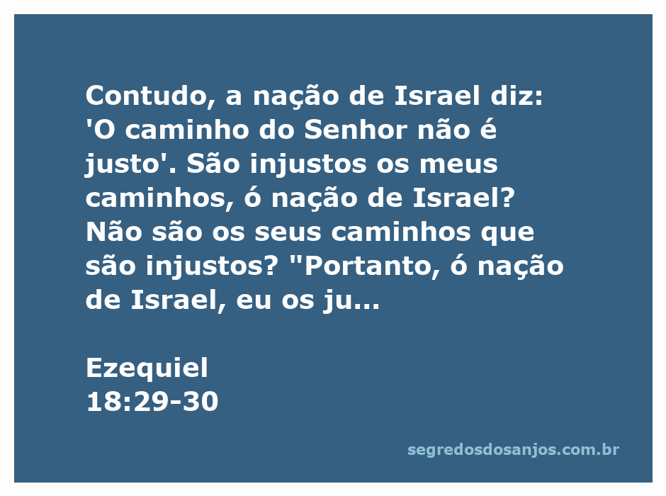 Ilustração do versículo Ezequiel 18:29-30, destacando a mensagem de arrependimento e justiça divina.