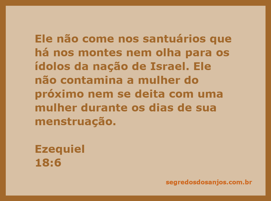 Ilustração representando Ezequiel 18:6, destacando a pureza e a rejeição aos ídolos e práticas impuras.