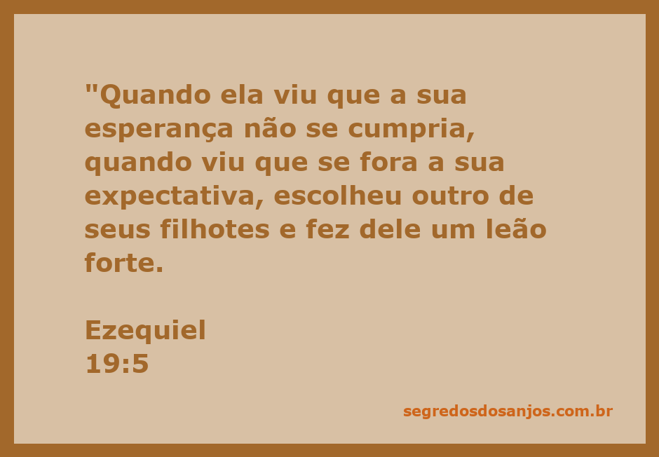 Imagem representativa de um leão forte simbolizando a escolha de Ezequiel 19:5.