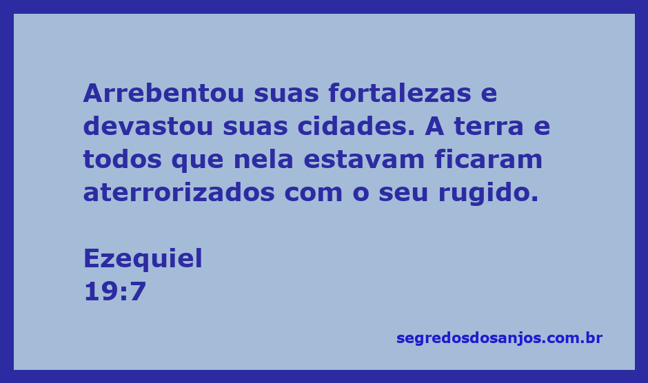 Imagem de um leão rugindo em meio a cidades devastadas, simbolizando a força e a destruição mencionadas em Ezequiel 19:7.