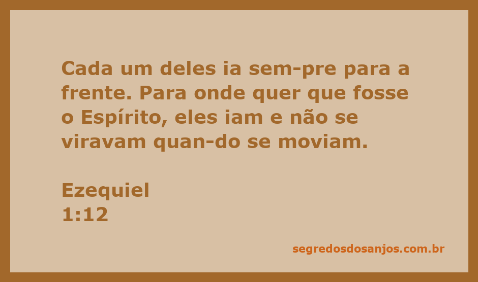 Representação dos seres viventes descritos em Ezequiel 1:12, simbolizando movimento e direção guiados pelo Espírito.